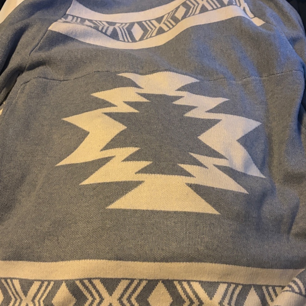 Lapis Gray and Cream Patterned Cardigan - Picture 6 of 6